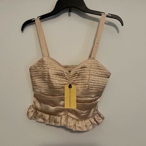 B.O.G. Collective Beige Crop Tank NWT